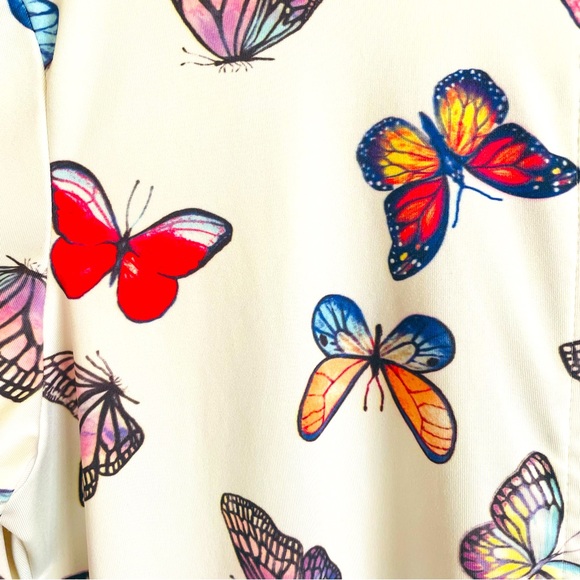 Vintage Ivory Butterfly Jumpsuit Bodysuit~Size M - Picture 6 of 14